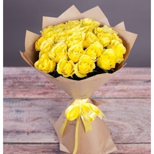 Купить на заказ Букет из 11 желтых роз с доставкой в Костанае